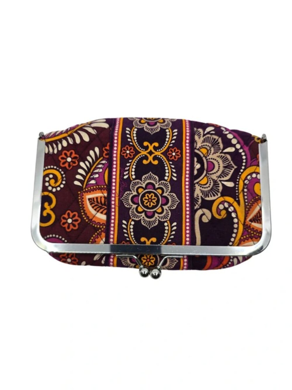 Vera Bradley Kiss & Make up Kiss Lock Make Up Cosmetic Bag w. Plastic Liner - Picture 2 of 9